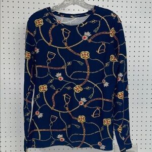 Kim Rogers Perfectly Soft Horse Bridle Pull Over Shirt.  Medium.  100% Cotton.